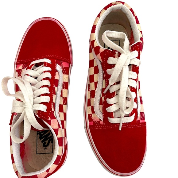 Vans Unisex Sneakers Checkered Red and White in Color - Picture 2 of 4